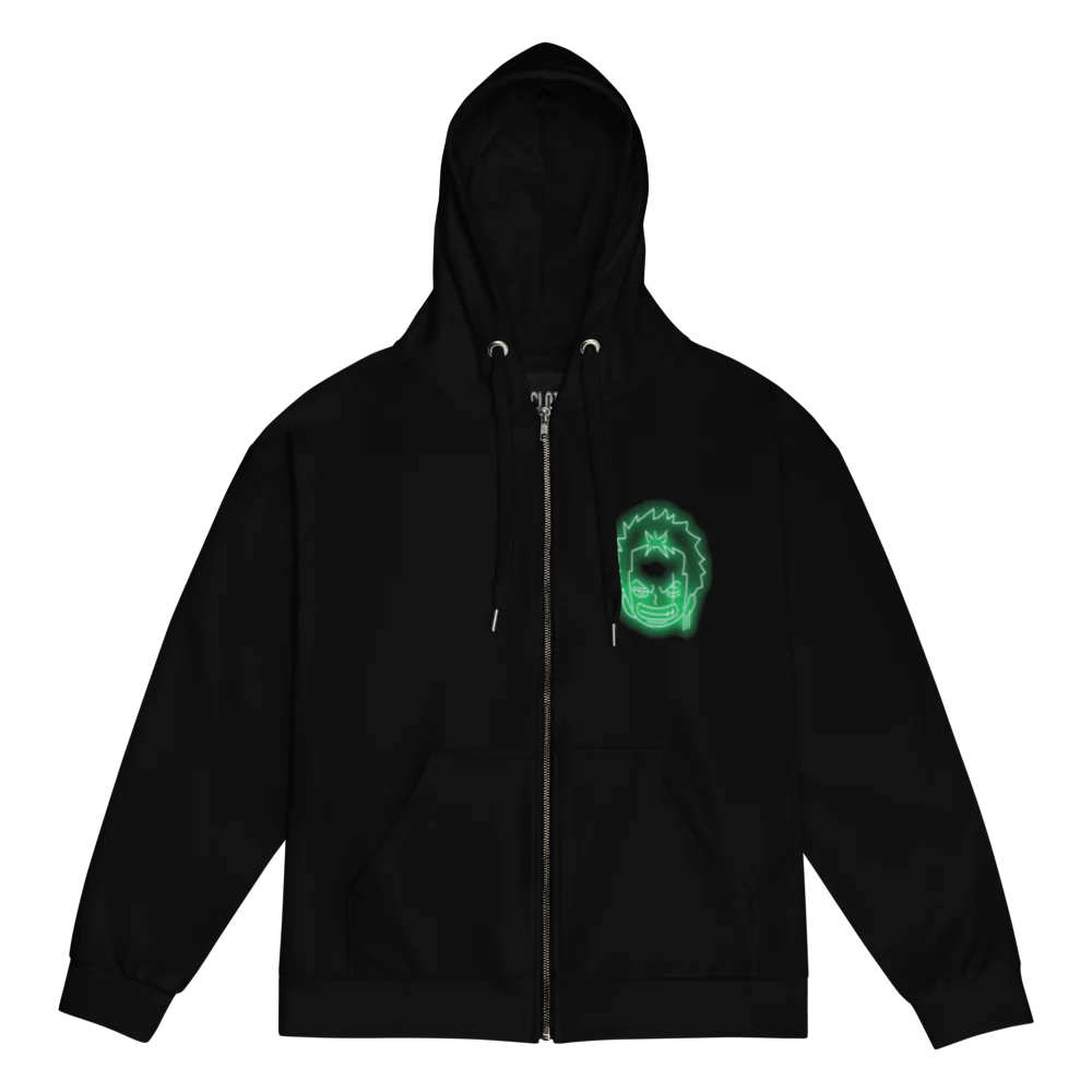【THE MOZZ】Ward Hood Zip-Up One Piece One Piece Straw Hat Patches Grey Wash Girls Hoodie | Hot Topic